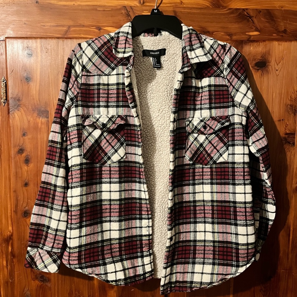 Forever 21 Red and White Plaid Jacket